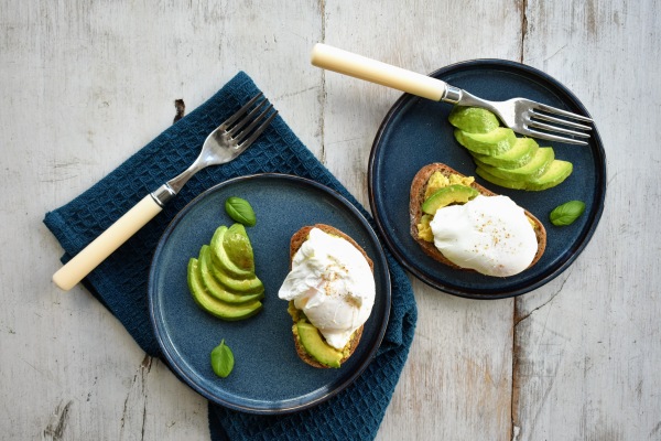 Bruschetta Bread with Avocado and Poached Egg